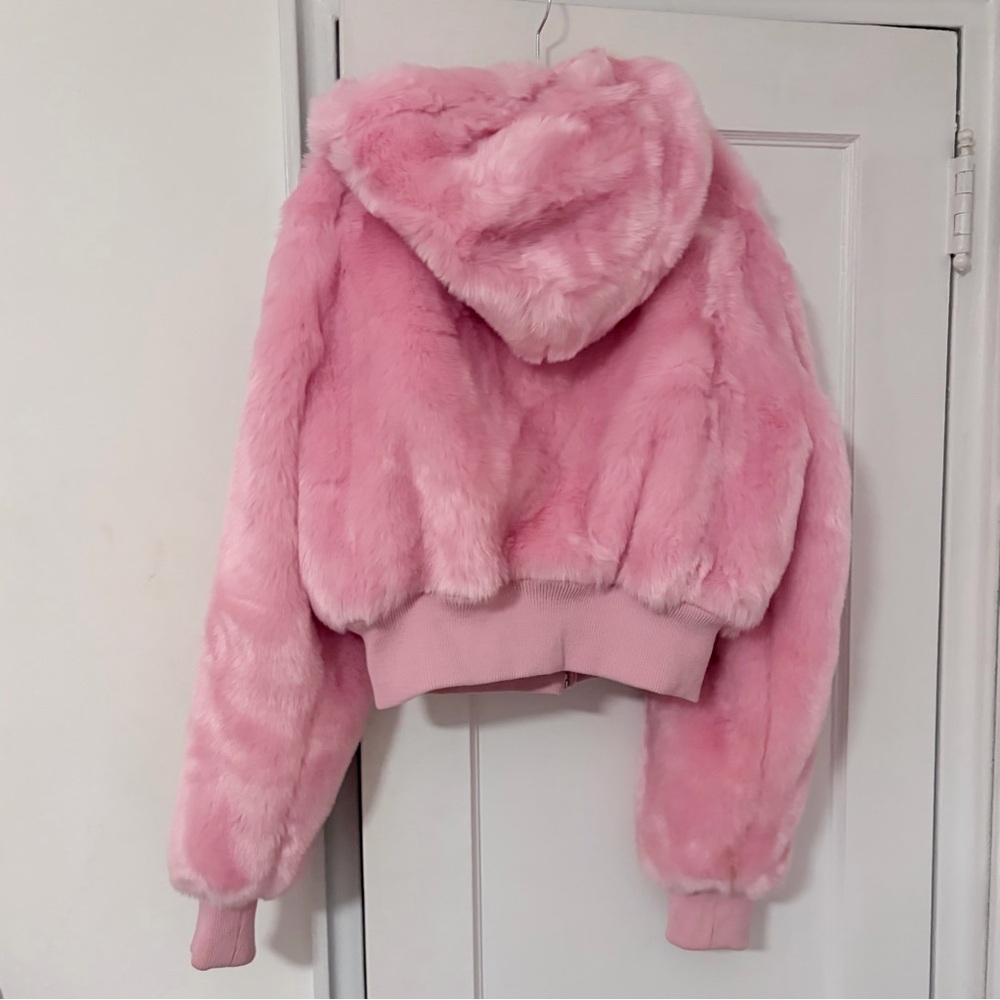 Sugar Thrillz CANDY BLOSSOM FAUX FUR JACKET- PINK XL - Picture 4 of 9